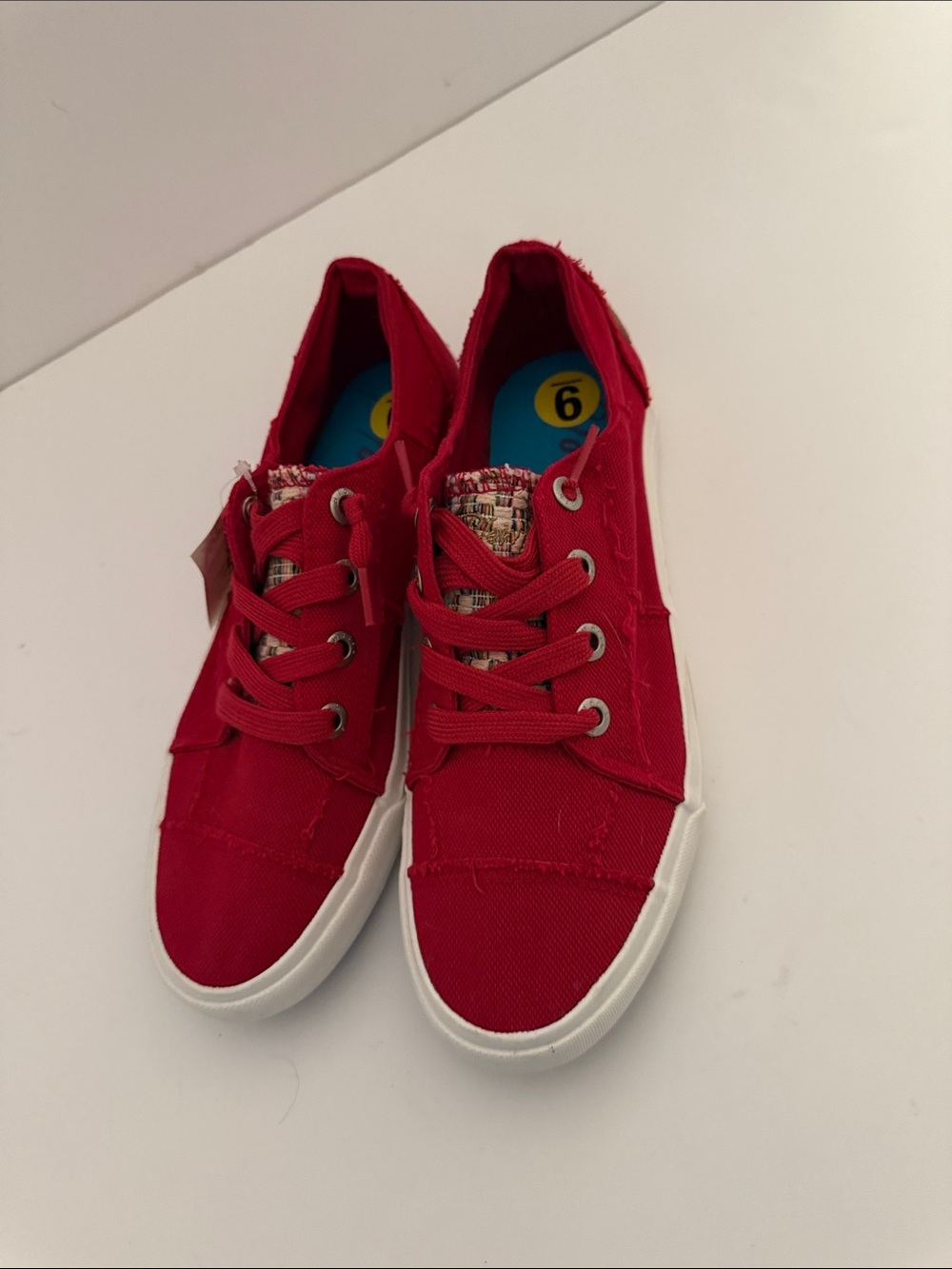 Blowfish Red Canvas Lace-Up Sneakers - Casual Everyday Shoes